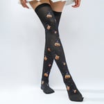 Nya Pumpastrumpor Halloween Spökestrumpor Dödskalle Svarta och Gula Randiga Strumpor Dansrekvisita Kostym Spindelstrumpor MJ51 Pumpkin Socks One Size