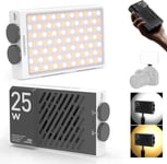 Cinepeer Cm25 Lumiere Video Led [Official], 25W Eclairage Video Bi-Color Avec 3360 Lux Et 2700-6200K, Cri 96+, Batterie 4000Mah, 232G Streaming Lampe Pour Vidéo/Photo/Caméra/Streaming