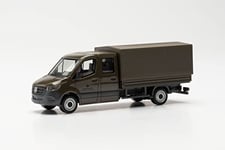 Herpa Voiture Militaire Mercedes-Benz Sprinter 18 Cabine avec bâche Bundeswehr-fidèle à l'échelle 1:87, modèle pour Le Diorama, modélisme, Objet de Collection, décoration, en Plastique, 700795, Black