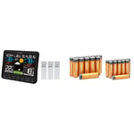 La Crosse Technology WS6825BLA+2 Station Météo, Noir + Amazon Basics Pack économique de 24 piles AA et AAA hautes performances - 12 piles AA et 12 piles AAA