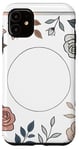 Coque pour iPhone 11 Rose florale botanique, style minimaliste, roses d'amour