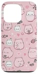 iPhone 13 Pro Adorable Cat Patterns Pink Design Cute kittens Patterns Case