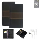 Phone Case + earphones for POCO F6 Wallet Cover Bookstyle protective