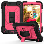 Coque de Protection Antichoc avec Porte-Stylo pour Samsung Galaxy Tab A 8.4 SM-T307 (2020), bandoulière rotative à 360° (Noir/Rose)