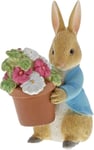 Beatrix Potter Figurine Peter Rabbit Apporte Des Fleurs