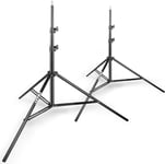 Emart Photographie 2,6 m/260 cm Noir Heavy Duty Trépied réglable en Alliage d'aluminium kit de Support de Lampe pour Studio Photo Boîte à lumière, Parapluie, Fond, réflecteur, lumière, etc. (2 Packs)