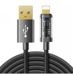 Joyroom USB-kabel - Lightning för laddning/dataöverföring 2,4A 20W 2m svart (S-UL012A20)