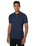 JACK & JONES Mens Pique Polo Shirt - Navy Blazer/Denim Blue - M