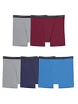 Fruit of the Loom Men's Micro Stretch Boxer Briefs, Designed to Move with You, Lightweight & Moisture Wicking, 5 Pack-Grey/Red/Blue, 3XL Big (Pack of 5)