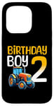 Coque pour iPhone 15 Pro Tracteur agricole pour 2e anniversaire garçon 2 ans