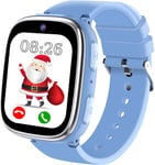 Montre Connectée Enfant - Montre Intelligente Pour Enfants Avec Appel Sos Jeux Pédomètre Caméras Musique Torche Reveil - Smartwatch Téléphone Enfants De 4 À 12 Ans Fille Garçon (Bleu)