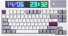 Dynatab 75X Clavier Mécanique Custom Pour Tablette/Ios/Android. Bluetooth/2,4 Ghz/Usb-C Gasket Clavie, Hot-Swap 10000Mah, Charge Rapide De 2A, Lumière Rvb (Purple, Wisteria Linear)