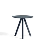 HAY - CPH20 2.0 Coffee Table Deep Blue Lacquered Oak Frame Ø50 X H49 Smokey Blue Linoleum Top Deep Blue Lacquered Edge - Soffbord - Ronan & Erwan Bouroullec - Blå - Trä