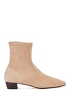 BOSS Femmes Romie StrBootie 30-S Bottines en Cuir suédé Stretch avec Talon de 3 cm