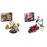 LEGO Marvel Spider-Man vs. Sandman: Final Battle, No Way Home Set, Super Hero Building Toy for Kids & Marvel Motorcycle Chase: Spider-Man vs. Doc Ock, Motorbike Building Toy for Kids