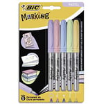 Bic Blister de 5 marking color - assorti couleurs pastels et intenses