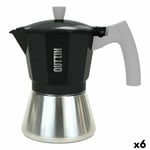 Italian Coffee Pot Quttin 6 Cups Aluminium Steel 300 ml [6 Units]