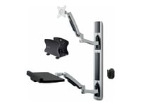 Startech.Com Wall Mount Workstation, Vesa Mount For 32" Monitors (22Lb/10Kg), Fully Articulating Arms For Single Monitor Mount & Keyboard Tray, Includes Desktop Computer/Pc Bracket - Ergonomic Standing Desk (2Pastsc-Wall-Mount) - Monteringssats - Ar