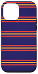 Coque pour iPhone 12 mini Bleu Marine Rouge Jaune Rayé Girly Esthétique Preppy Stripe