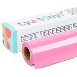 Pink Heat Transfer Vinyl - Lya Vinyl 12" x 10ft Pink Iron on Vinyl Roll for Cricut, Silhouette Cameo, Premium HTV for DIY Clothes, Bags, Shoes and Other Textiles