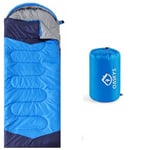 oaskys Sac de Couchage de Camping - 3 Saisons Chaud et Frais - été, Printemps, Chute, léger, imperméable pour Adultes et Enfants - Équipement de Camping, Voyage et extérieur