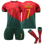 Ronaldo Portugal Världsmästerskapet Hem Fotboll Jersey Kit Storlek 7 Tröja 22