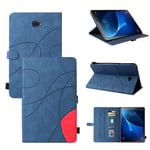 Coque Pour Tablet Samsung Galaxy Tab T580,Etui Pour Tablet Samsung Galaxy Tab A Sm-T580 Pu Cuir Housse Flip Coque Avec Built Stand Et Magnétique Fermeture Bande,Bleu