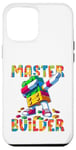 Coque pour iPhone 12 Pro Max Master Builder Dabbing Blocks Bricks Building Kids Boys Fun