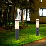 Lampadaire extérieur lampadaire de jardin avec détecteur de mouvement Lampadaire acier inoxydable, anthracite, 1x E27, DxH 12,7x45 cm, lot de 2