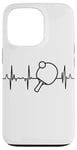 Coque pour iPhone 13 Pro Ping Pong Tennis de table Heartbeat Heartline