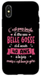 Coque pour iPhone X/XS 40 ans Cadeau Anniversaire Femme Belle Gosse Idée Cadeau