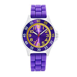 s.Oliver Montre-bracelet pour fille, montre à quartz analogique, avec bracelet en silicone, violet, étanche 3 bars, livrée dans un coffret cadeau, 2033508