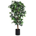 COSTWAY Arbre Artificiel, Plante Artificielle en Pot, Hauteur 180cm,1008 Feuilles et Tige Naturelle, sans Entretien, pour la Décoration de Jardin, Maison, Bureau etc.