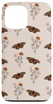 Coque pour iPhone 13 Pro Max Bouquet de fleurs sauvages vintage motif floral beige