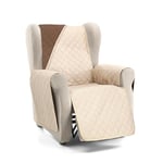 Martina Home Housse de canapé matelassée réversible Ambre 1 Place Relax Beige Marron