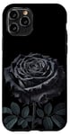 Coque pour iPhone 11 Pro Rose noire gothique pour fille - Pour la Saint-Valentin, Halloween