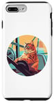 iPhone 7 Plus/8 Plus Cute Orange Fitness Cat on Gym Lifting Bench Case