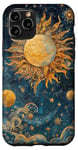 Coque pour iPhone 11 Pro Soleil Lune Etoiles Ciel Nuit Cosmique Galaxie Ciel Nuit