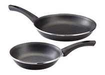 Judge JH28 Induction Set of 2 Frypans 20cm & 28cm Non-Stick Coated with Black Enamel