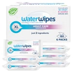 WaterWipes Adult Care Sensitive Wipes, 180 Wipes (6 Packs), Extra Large, Water-Based Wet Wipe, Designed for All Over Cleansing