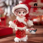 New 16 Cm BJD Mini Doll 13 Movable Joint Girl Baby 3D Big Eyes Beautiful DIY