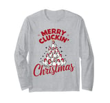 Merry Cluckin' Christmas Funny Chicken Lovers Farm Xmas Long Sleeve T-Shirt