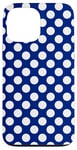 iPhone 13 Pro Max White Dots on Dark Blue Pattern Polka Dot Case