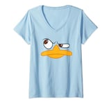 Womens Disney Phineas and Ferb Perry Platypus Big Face Outline V-Neck T-Shirt