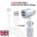 In Car Fast Dual Charger Type C Charging Cable For Samsung Galaxy Tab A 8 (2019)