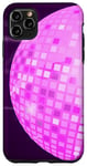 Coque pour iPhone 11 Pro Max Disco Ball 70s 80s Retro Pink Disco Ball