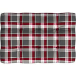 Coussin de palette motif à carreaux rouge 120x80x12 cm tissu Vidaxl Red check pattern