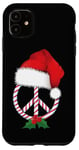 Coque pour iPhone 11 Signe de paix de Noël Canne à sucre Père Noël Symbole de pai