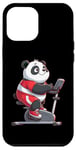 Coque pour iPhone 13 Pro Max Panda sur vélo d'appartement Gym Fitness Entraînement Sport