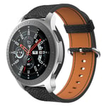 Samsung Gear S3 Classic / S3 Frontier / Galaxy Watch 46mm klockarmband i äkta läder - Svart